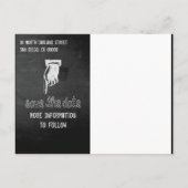 チョークヴィンテージおもしろい卒業日を保存 案内ポストカード (裏面)