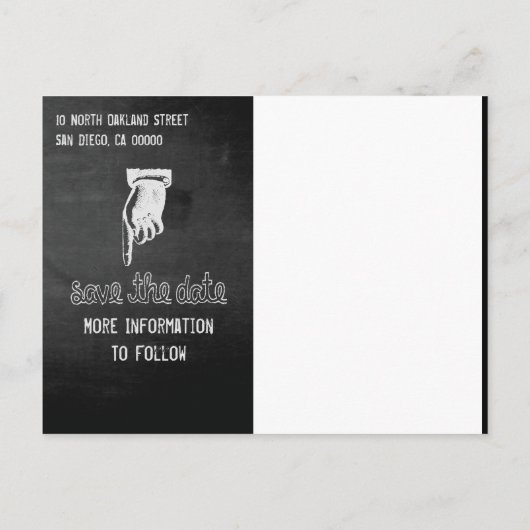 チョークヴィンテージおもしろい卒業日を保存 案内ポストカード (裏面)