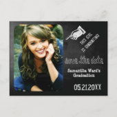 チョークヴィンテージおもしろい卒業日を保存 案内ポストカード (正面)