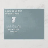 チョークヴィンテージおもしろい結婚式の日付の保存 案内ポストカード (裏面)