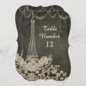チョークヴィンテージパリ披露宴テーブル番号 (正面/裏面)