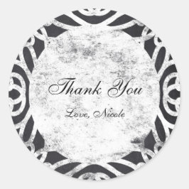 チョークヴィンテージフレームブライダルシャワーステッカーラベル ラウンドシール