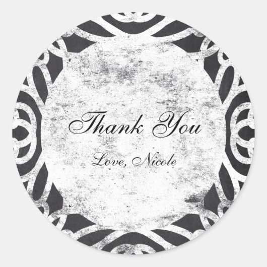 チョークヴィンテージフレームブライダルシャワーステッカーラベル ラウンドシール (正面)