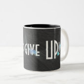 チョーク与えボードでインスピレーションを得ない ツートーンマグカップ (正面右)