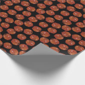 チョーク加工のリンゴ – 黒のラッピング紙 ラッピングペーパー (角)