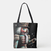 チョーク図解入りの、写真付きのクリスマスくるみ割り トートバッグ (裏面)