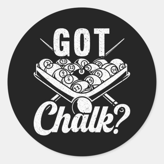 チョーク得ビリヤード・プール選手スヌーカー8 9ボール ラウンドシール (正面)