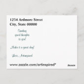 チョーク感動的ボード – ライブ、笑 ポストカード (裏面)