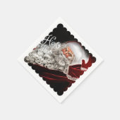 チョーク描サンタホホホホホホリデイ スタンダードカクテルナプキン (角)