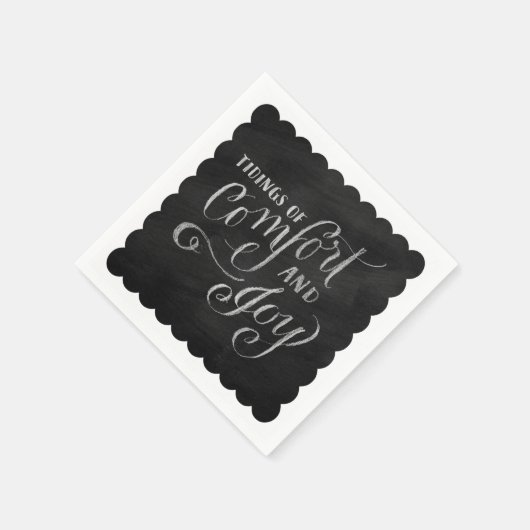 チョーク描ボードの心地よいと喜び スタンダードカクテルナプキン (角)