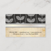 チョーク描リーフ |真珠のヴィンテージ背景 名刺 (裏面)