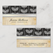 チョーク描リーフ |真珠のヴィンテージ背景 名刺 (正面/裏面)