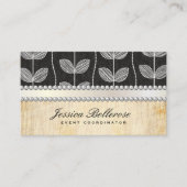 チョーク描リーフ |真珠のヴィンテージ背景 名刺 (正面)