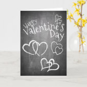 チョーク板のハッピーバレンタインデー カード (黄色い花)