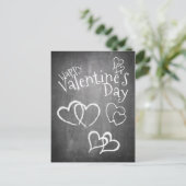 チョーク板のハッピーバレンタインデー シーズンポストカード (スタンド正面)
