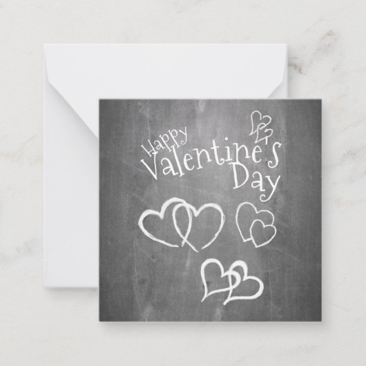 チョーク板のハッピーバレンタインデー ノートカード (正面)