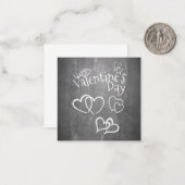 チョーク板のハッピーバレンタインデー ノートカード (正面/裏面インサイチュ)