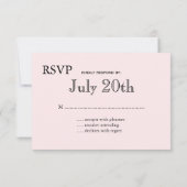 チョーク淡い色のRSVP上のピンクランタン 出欠カード (裏面)