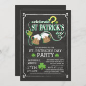 チョーク祝ボードサンパトリックのデイディナーパーティー 招待状 (正面/裏面)