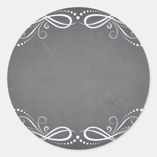 チョーク空白のボフェイクードフローラ旋回カスタマイズ文字 ラウンドシール (正面)