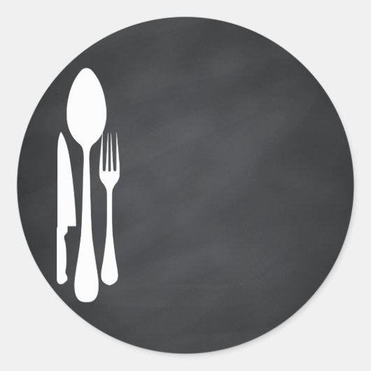 チョーク空白のボードカスタマイズ文字キッチンツール ラウンドシール (正面)