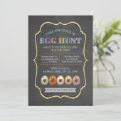 チョーク素朴カラフルイースターエッグ狩りパーティー 招待状 (スタンド正面)