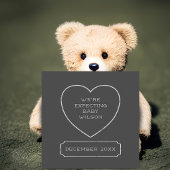 チョーク素朴ハート妊娠発表カード 案内状