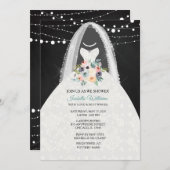 チョーク素朴ブライダルドレスブライダルシャワー招待 招待状 (正面/裏面)