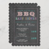 チョーク素朴ボカラフルードベイビーシャワーバーベキュー 招待状 (正面/裏面)