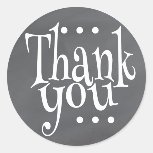 チョーク素朴ボードありがとうシール ラウンドシール (正面)