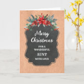 チョーク素朴ボードおばさんメリークリスマス カード (黄色い花)