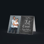 チョーク素朴ボードそれを雪文字ホリデーカード シーズンカード<br><div class="desc">素朴Chalkboard Let It Snowタイポグラフィホリデーカードカスタマイズ可能な休日/クリスマスの写真カー与えドあなたの家族とお友達にスクリプトを特集お洒落。この折り畳まれたホリデーカードはカップルや新しい人に最適結婚です。色も様々。</div>