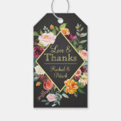 チョーク素朴ボードとフローラありがとう ギフトタグ (正面)