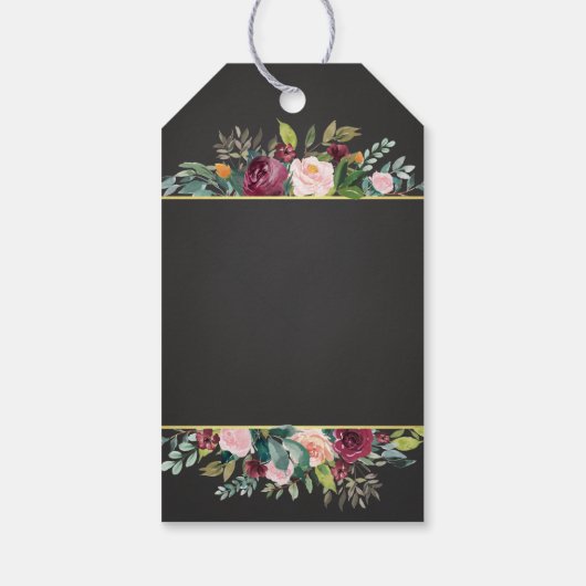 チョーク素朴ボードとフローラありがとう ギフトタグ (裏面)