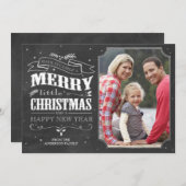 チョーク素朴ボードのクリスマスフォトカード シーズンカード (正面/裏面)