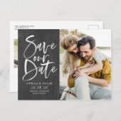 チョーク素朴ボードのブラシ書救の日付 案内ポストカード (正面/裏面)