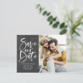 チョーク素朴ボードのブラシ書救の日付 案内ポストカード (スタンド正面)