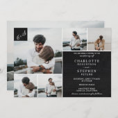 チョーク素朴ボードイニシャル6枚結婚写真 招待状 (正面/裏面)