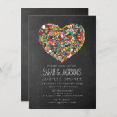 チョーク素朴ボードキッチンティーブライダルシャワーパーティー 招待状 (正面/裏面)