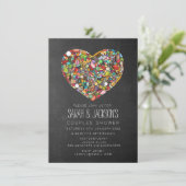 チョーク素朴ボードキッチンティーブライダルシャワーパーティー 招待状 (スタンド正面)