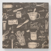 チョーク素朴ボードキッチン ストーンコースター (正面)