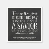 チョーク素朴ボードクリスマスバースタイポグラフィ スタンダードカクテルナプキン (正面)