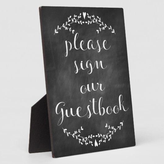 チョーク素朴ボードゲストブックサイン フォトプラーク (側面)