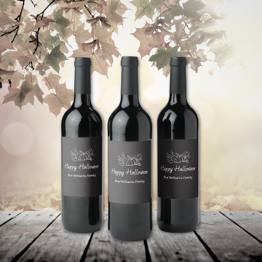 チョーク素朴ボードシンプルハローウィンパーティパンプキン ワインラベル