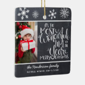 チョーク素朴ボードスノーフレークメリークリスマス セラミックオーナメント (右)