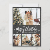 チョーク素朴ボードスノーフレーク4写真クリスマス シーズンカード (正面)