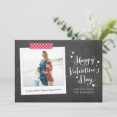 チョーク素朴ボードハッピーバレンタインデー写真 シーズンカード (スタンド正面)