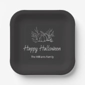 チョーク素朴ボードハローウィンパーティシンプルパンプキン ペーパープレート (正面)