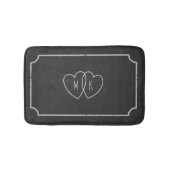 チョーク素朴ボードハートカップモノグラムバスマット バスマット (正面)