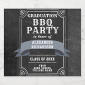 チョーク素朴ボードバックヤード卒業BBQパーティー ビールラベル (シングルラベル)